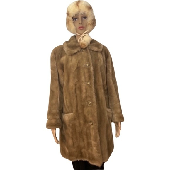 Vintage 70’s Mid Century Glamour Tissavel France Brown Faux Fur Long Coat